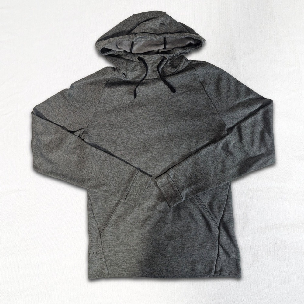 Nike Therma-Fit Women Dark Gray Heather Pullover Hoodie Sweatshirt Size Medium M